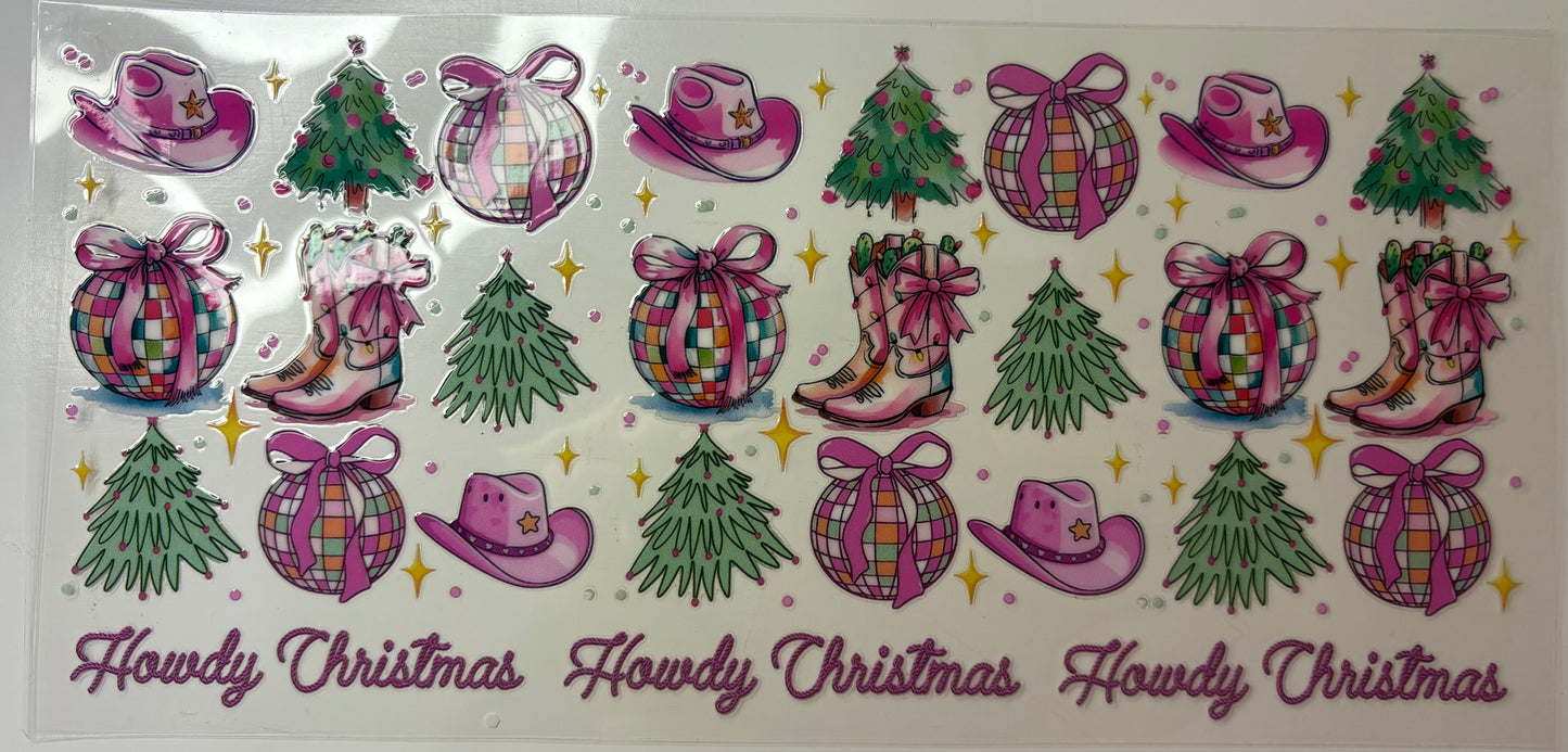 Howdy Christmas 16 oz Cup wrap