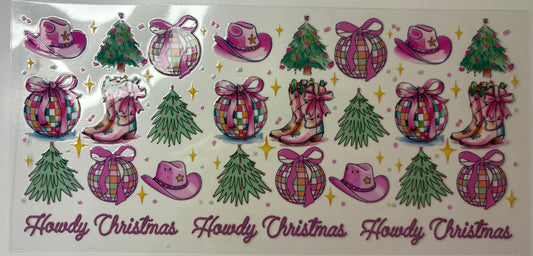 Howdy Christmas 16 oz Cup wrap
